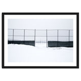 The entrance gate of the snow-covered baseball field thumbnail