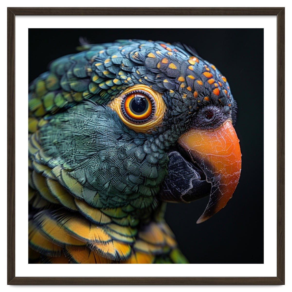 Close Up Of A Colorful Parrot's Face