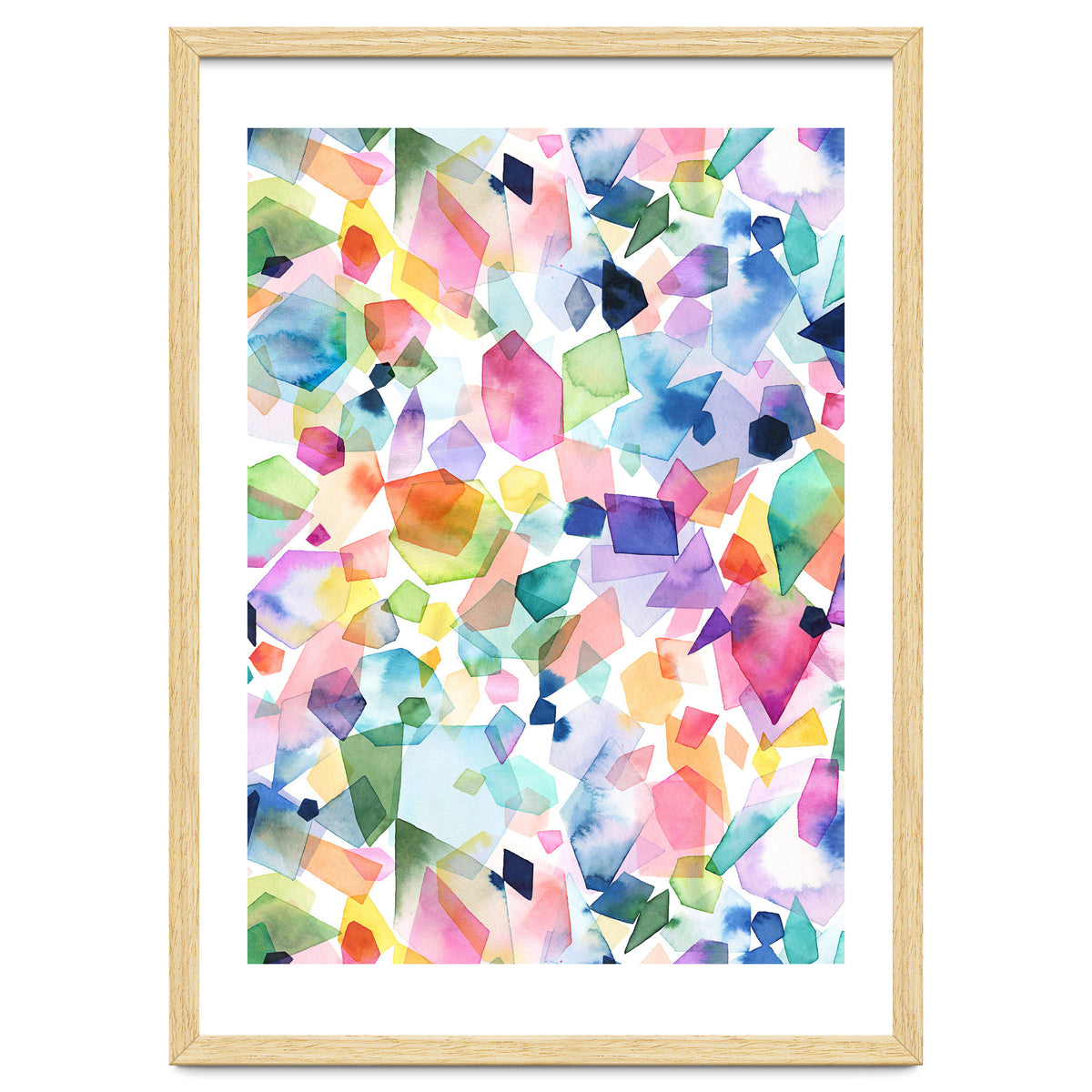 Colorful Watercolor Crystals and Gems
