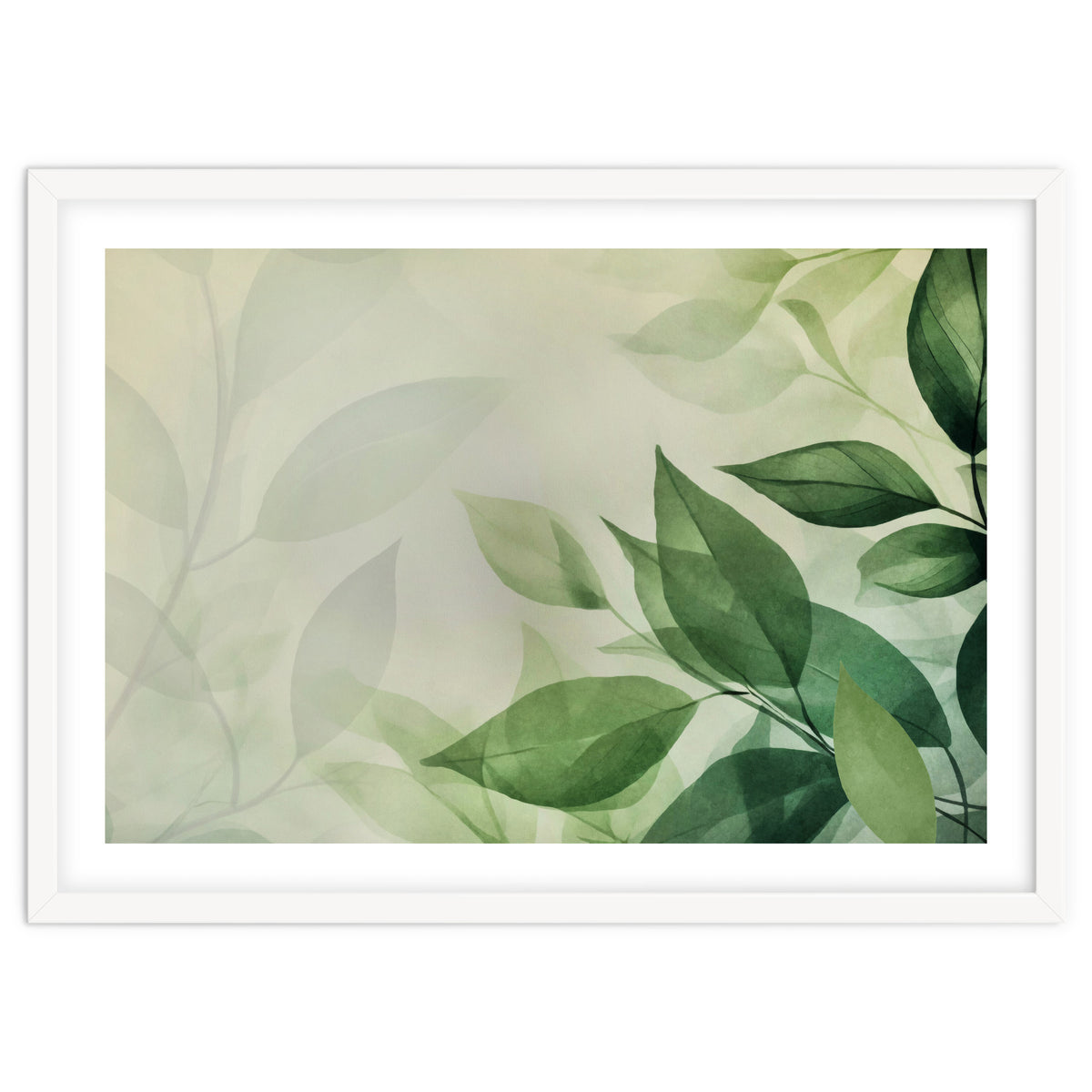 Botanical Serenity Green Leaves