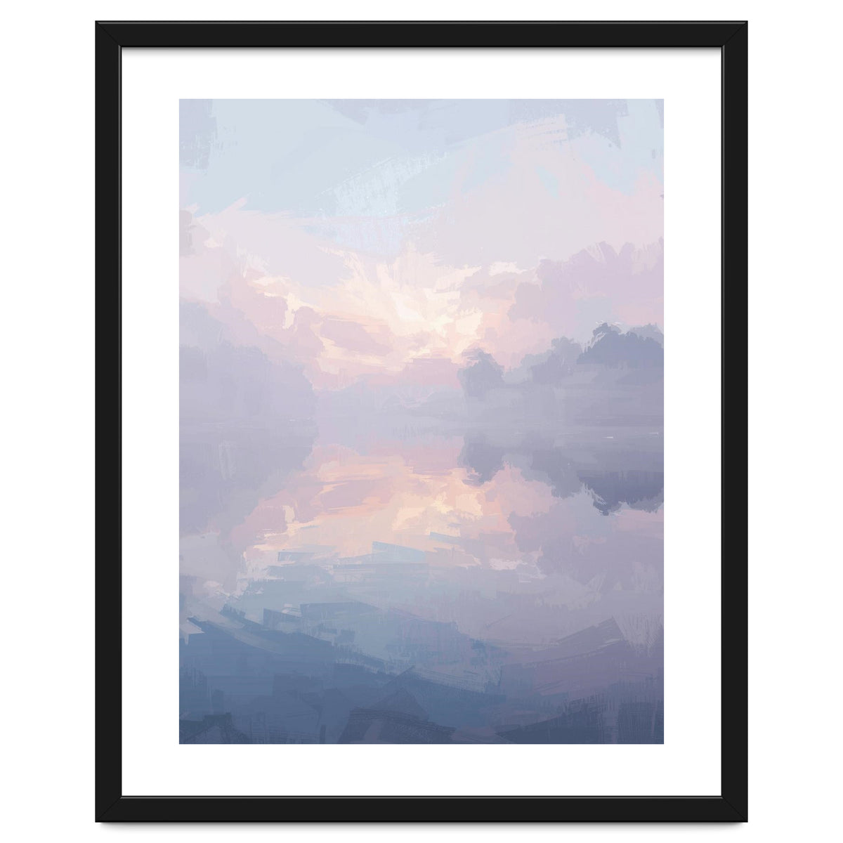 Ethereal Misty Lakeside at Dawn