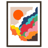 Head In The Clouds, Positivity Nature Sunrise Sunset, Sky Bohemian Comic Retro Eclectic Illustration thumbnail