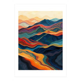 Abstract Mountain Landscape Art with Fluid Textures (Print Only) thumbnail