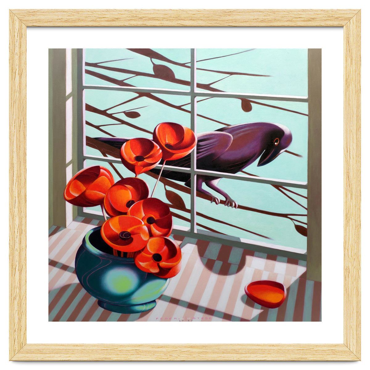 A crow outside the window