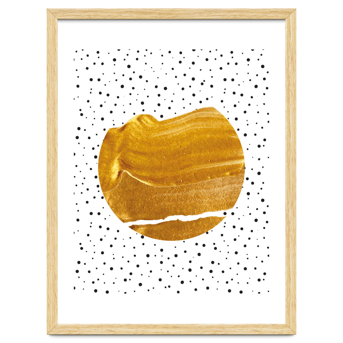 Stay Gold | Abstract Geometric Painting | Polka Dots Quirky Eclectic | Modern Boho Luxe