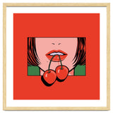 Pop Art Cherry Bold Lips With A Classic Design thumbnail