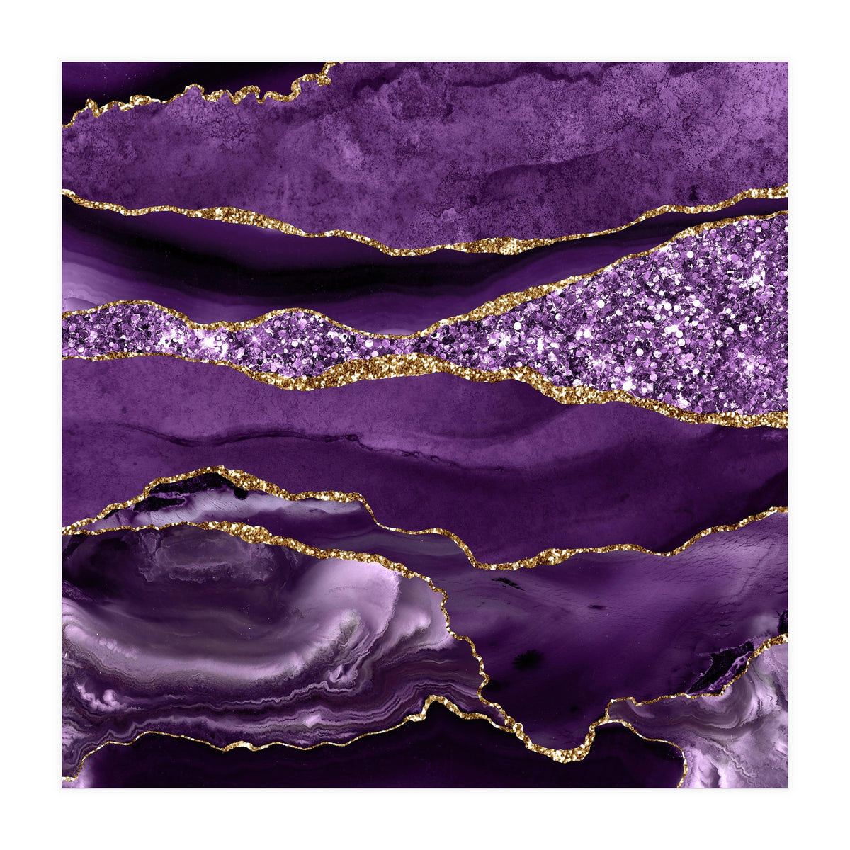 Agate Glitter Ocean Texture 01 (Print Only)