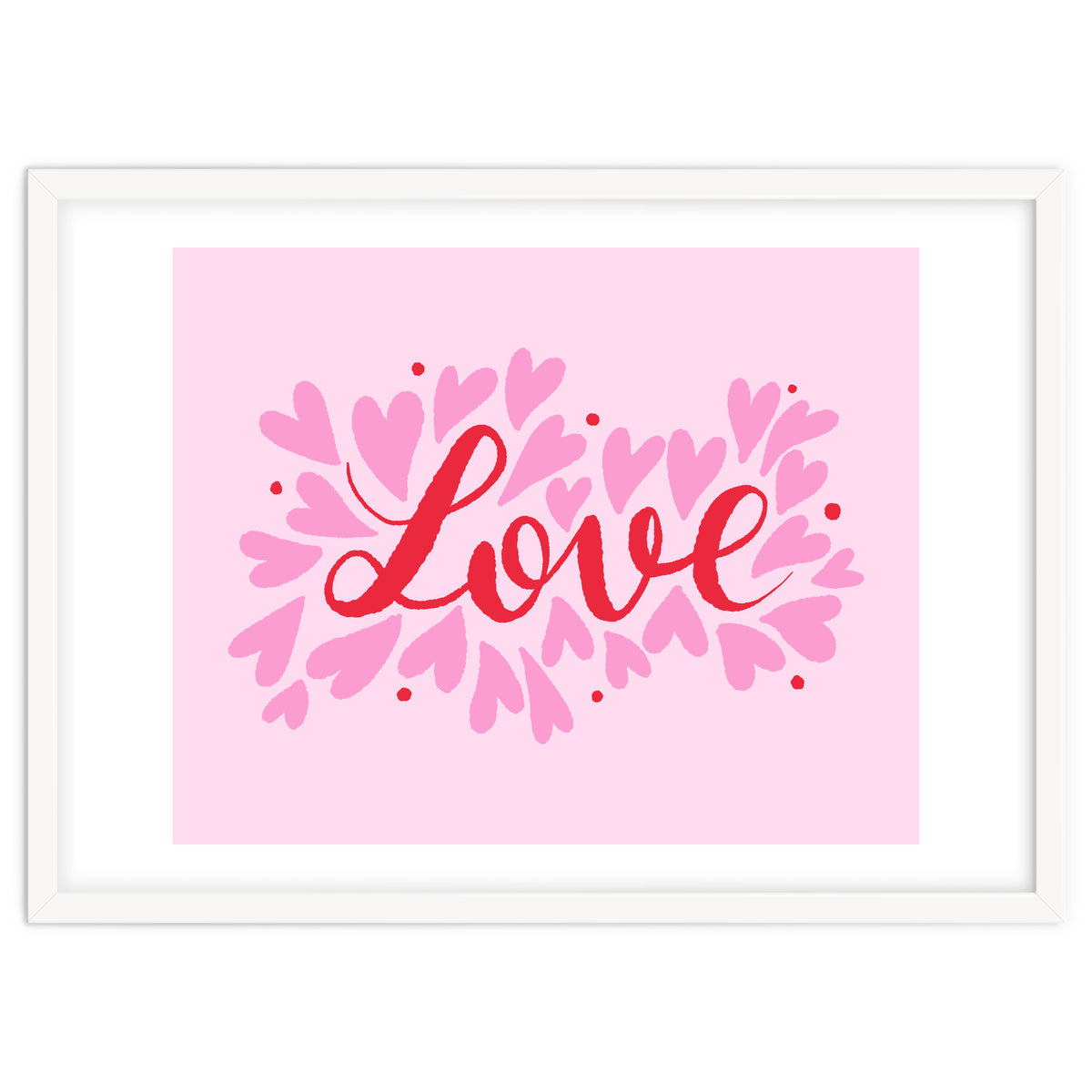 Love hearts - pink and red