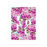 Love, Floral Typography Valentine's Graphic Design, Eclectic Modern Boho Botanical Rose Illustration (Print Only) thumbnail