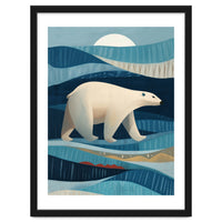 Polar Bear In The Blue Arctic