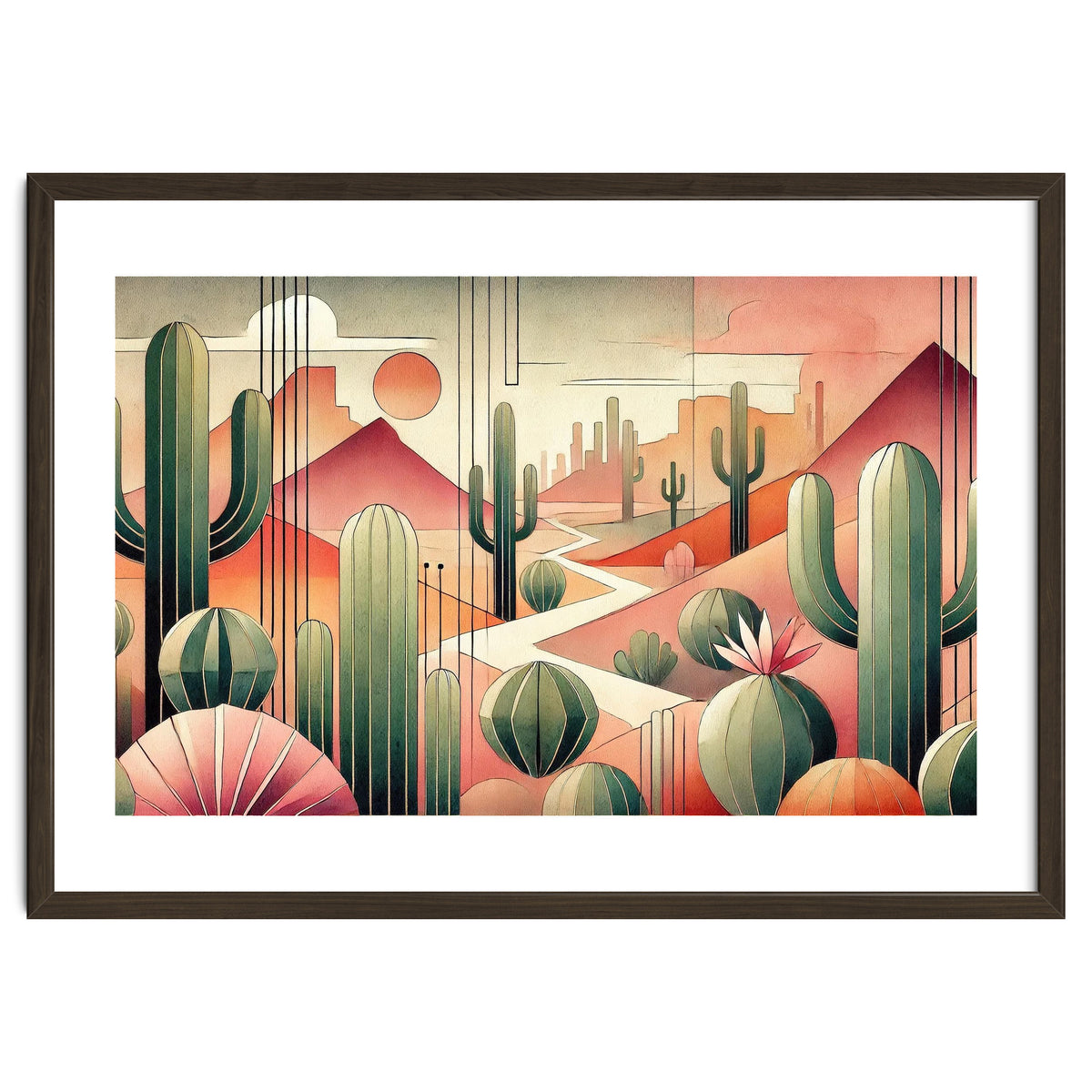 Art Deco Desert Cacti