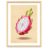 Dragonfruit, Watercolor Illustration, Tropical Pink Art thumbnail