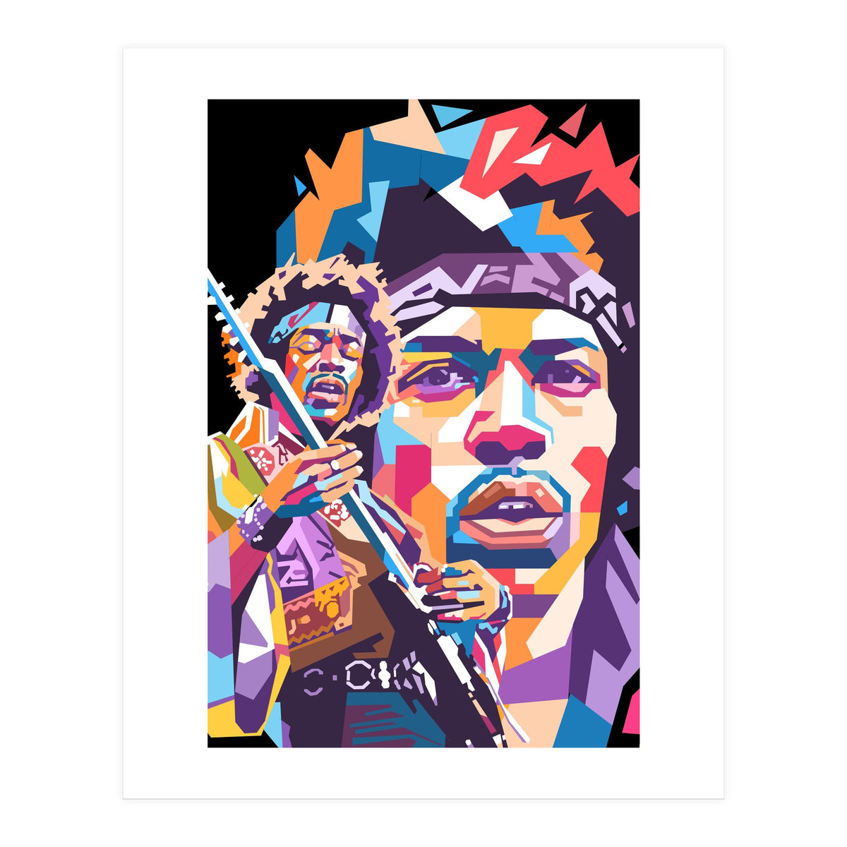 Jimi Hendrix wpap art (Print Only)