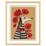 Striped Dog With Poppies thumbnail