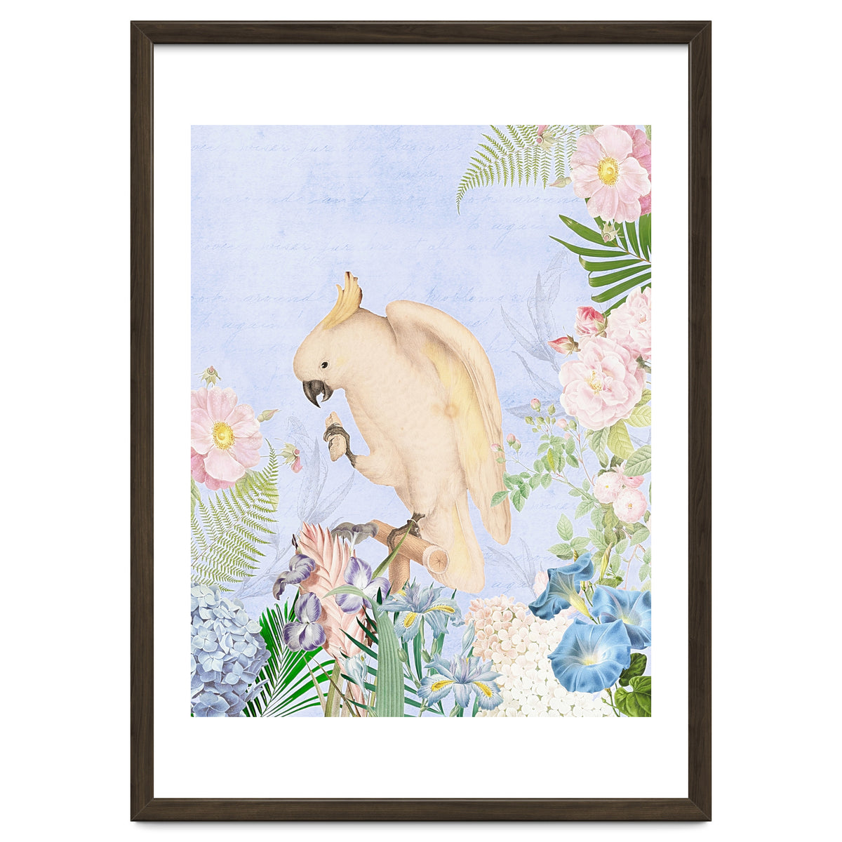 White Cockatoo In Flower Jungle