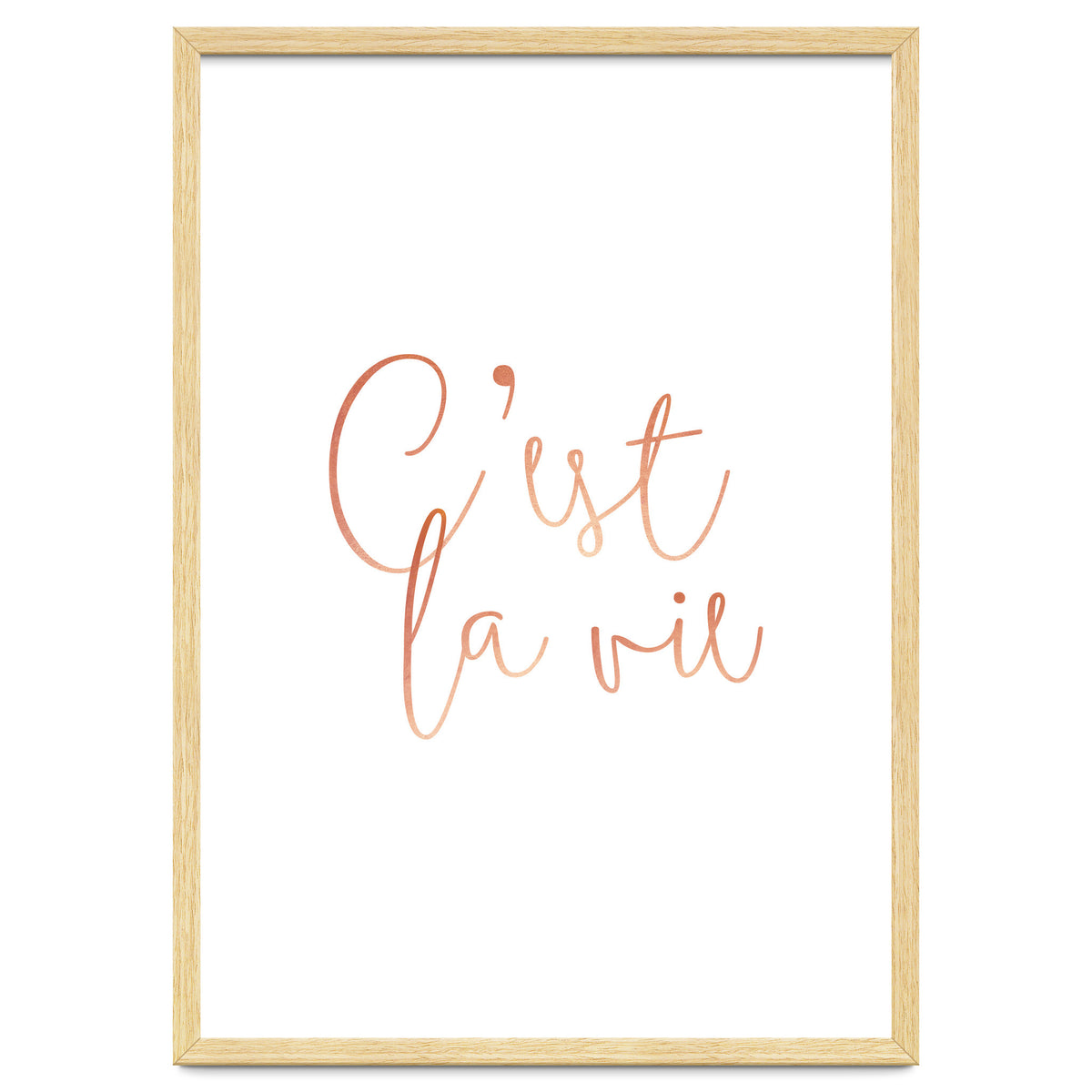 C'est la vie Rose Gold | Motivational Typography Quote Positivity | Handwritten Good Vibes Celebrate