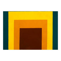 JOSEF ALBERS - HOMAGE TO THE SQUARE DARK GREEN YELLOW ORANGE BROWN  (Print Only)