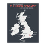 UK & Ireland Map of Alien First Contacts in Movies (Print Only) thumbnail