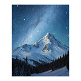 Majestic Snow-Capped Mountain Peak Under a Brilliant Starry Night Sky (Print Only) thumbnail