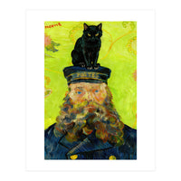 Black Cat on the Postman’s Hat, Van Gogh Inspired Painting (Print Only)