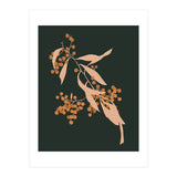 The Blooming Touch, Botanical Vintage Illustration, Dark Blush Bohemian Painting, Plants Nature Eclectic Classy Scandinavian (Print Only) thumbnail
