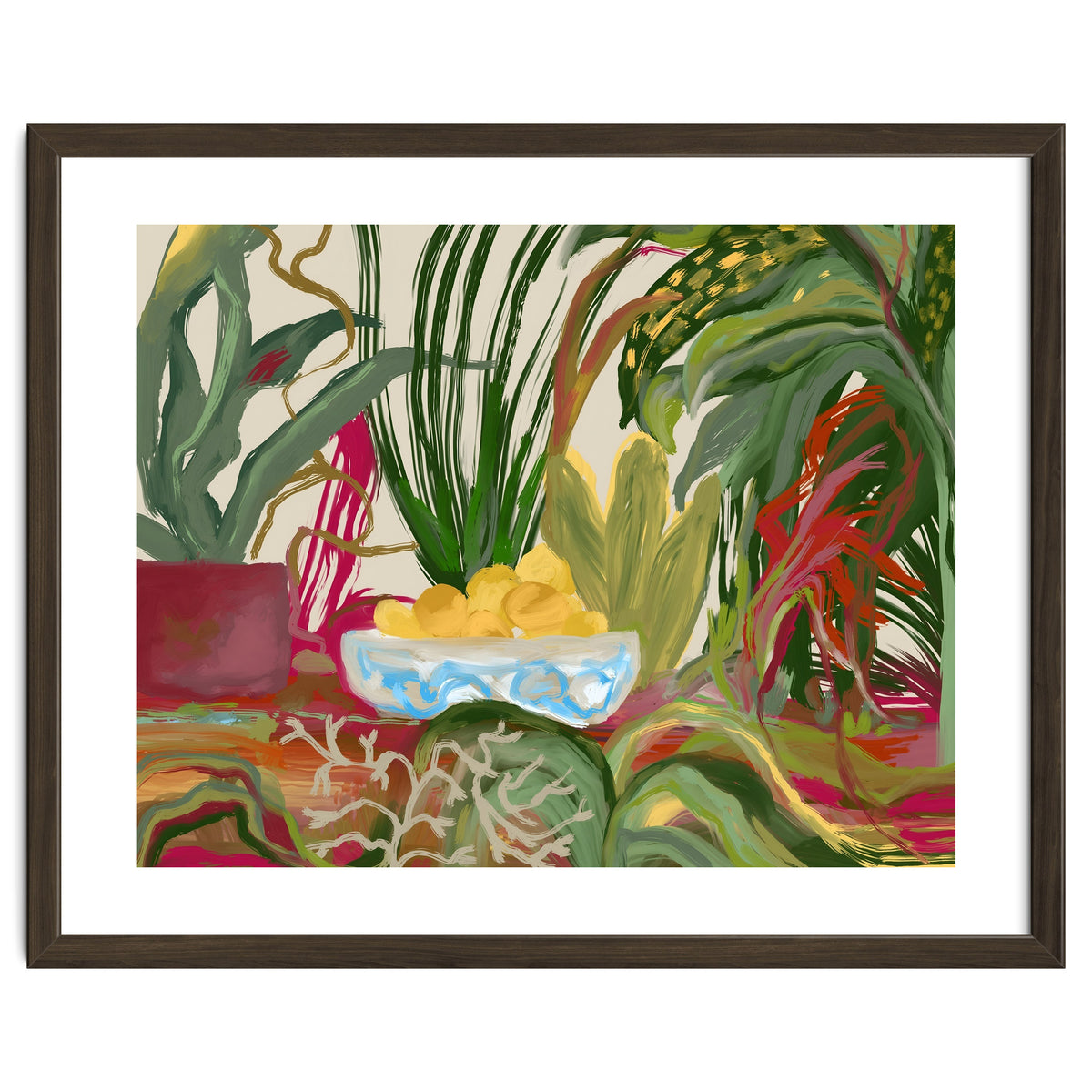 Tropical Table of Lemons still life expressionism oil