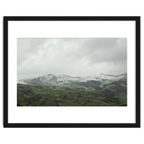 Snow-covered green mountains - Iceland thumbnail