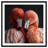 Close Up Of Two Flamingos Nuzzling Together thumbnail