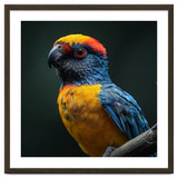 Close Up Colorful Parrot Perched On A Branch thumbnail