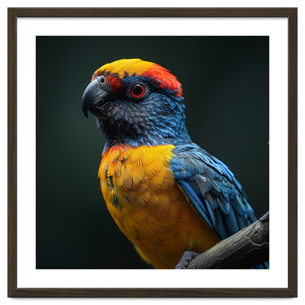 Close Up Colorful Parrot Perched On A Branch
