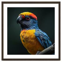 Close Up Colorful Parrot Perched On A Branch