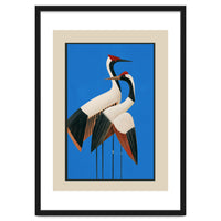 Stillness In Motion Abstract Cranes In Blue