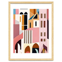 Moroccan City, Pastel Architecture Cityscape Buildings, Travel Eclectic Modern Bohemian Houses