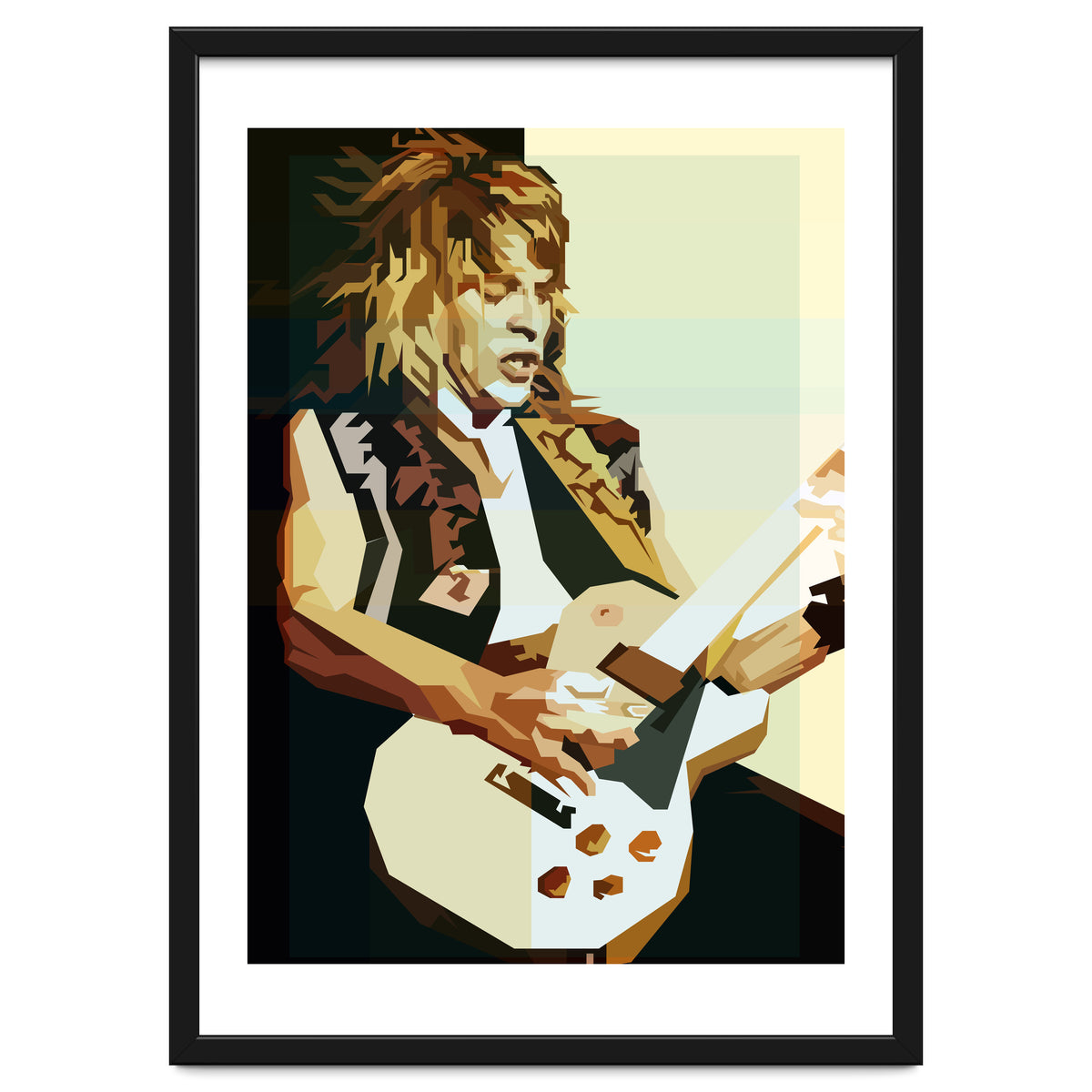 Randy Rhoads Metal Guitarist Retro Illustration