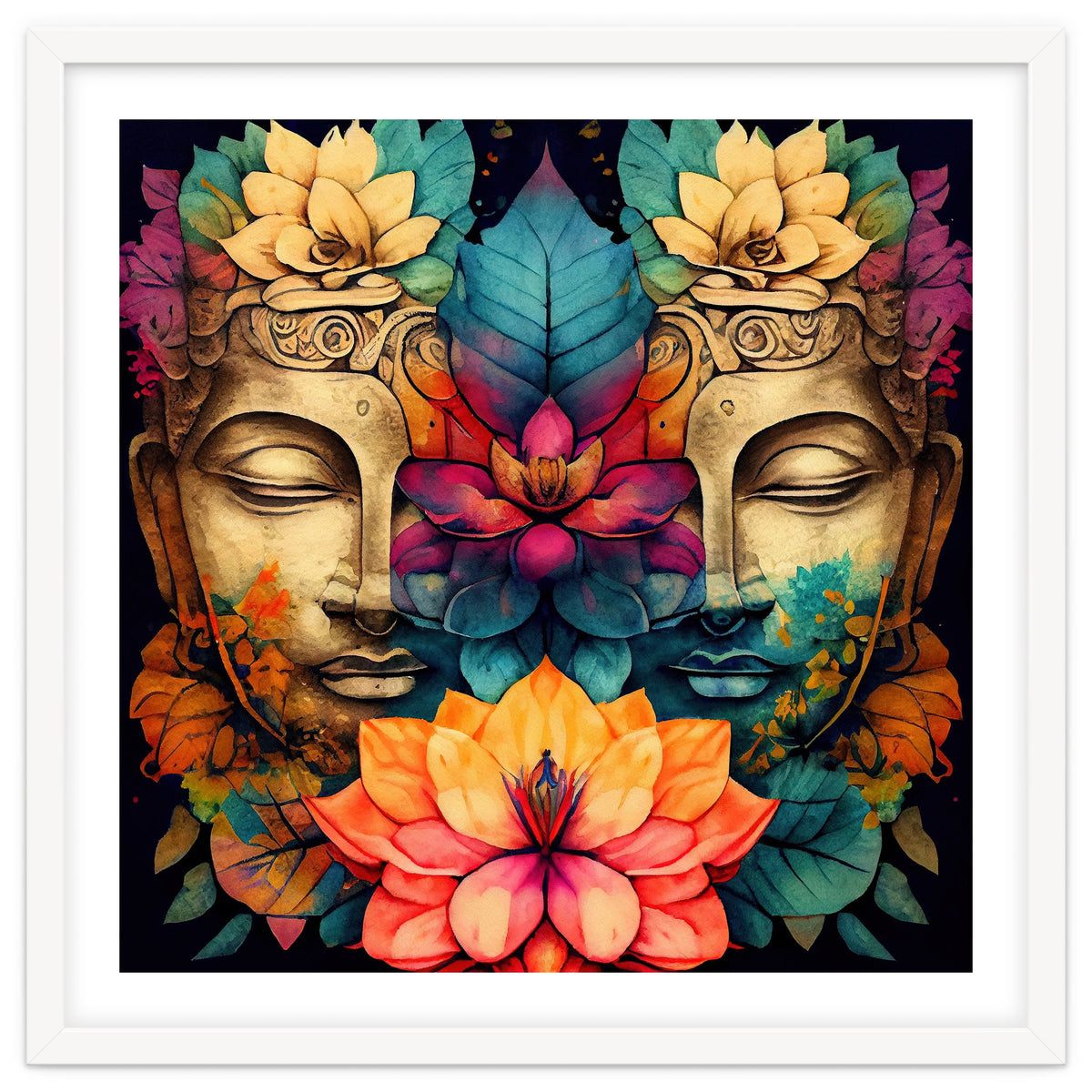 Twin Lotus Buddha Portrait