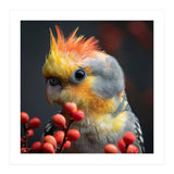Close Up Of A Cockatiel Parrot With Orange Crest (Print Only) thumbnail
