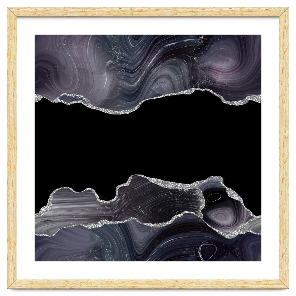 Black & Silver Glitter Agate Texture 03