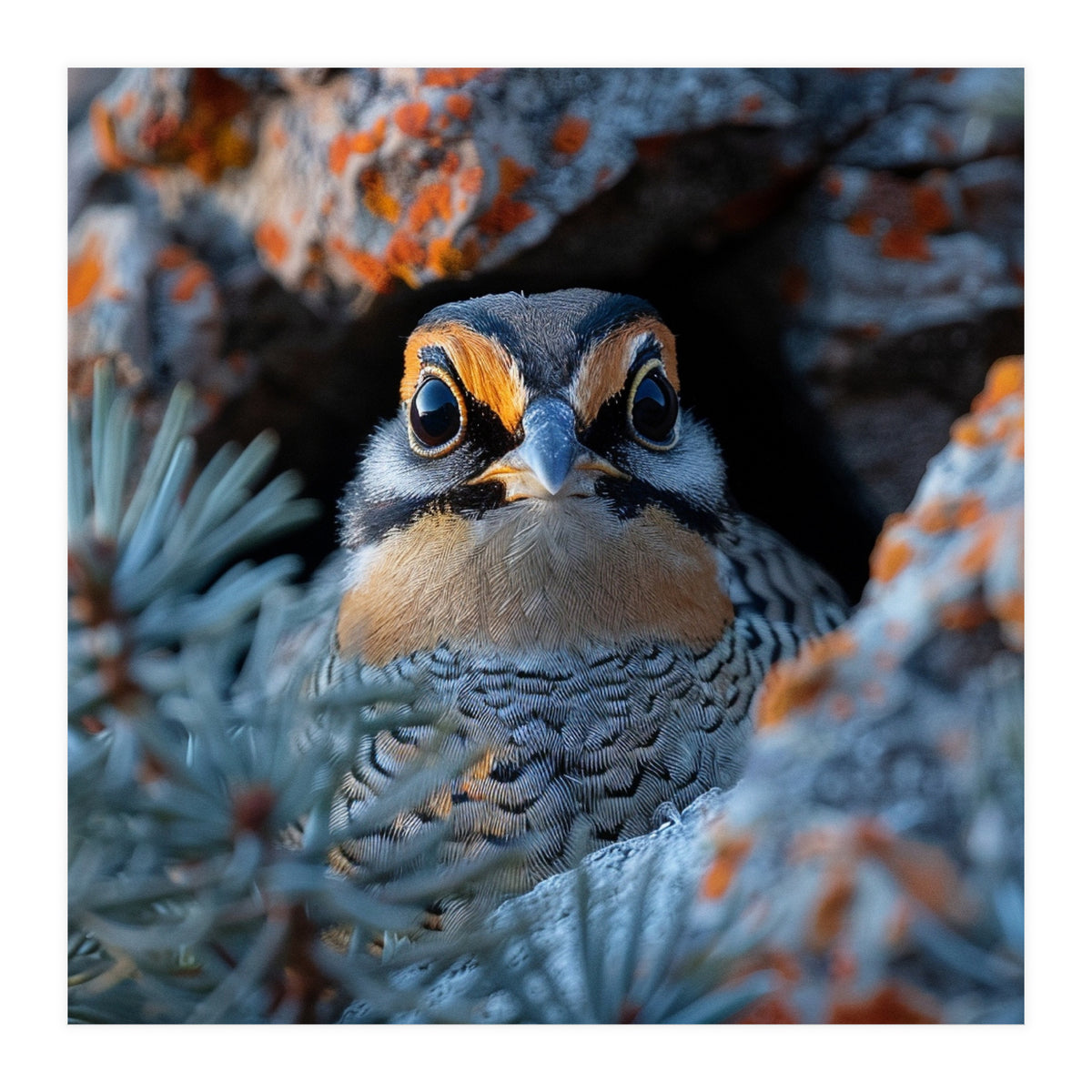 Close Up Falcon Eye Detail In Nest (Print Only)