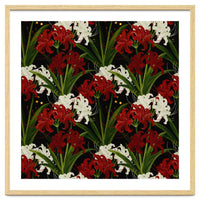 Red and White Spider Lily Flower Print Elegant Botanical Japanese Inspired Floral Artwork