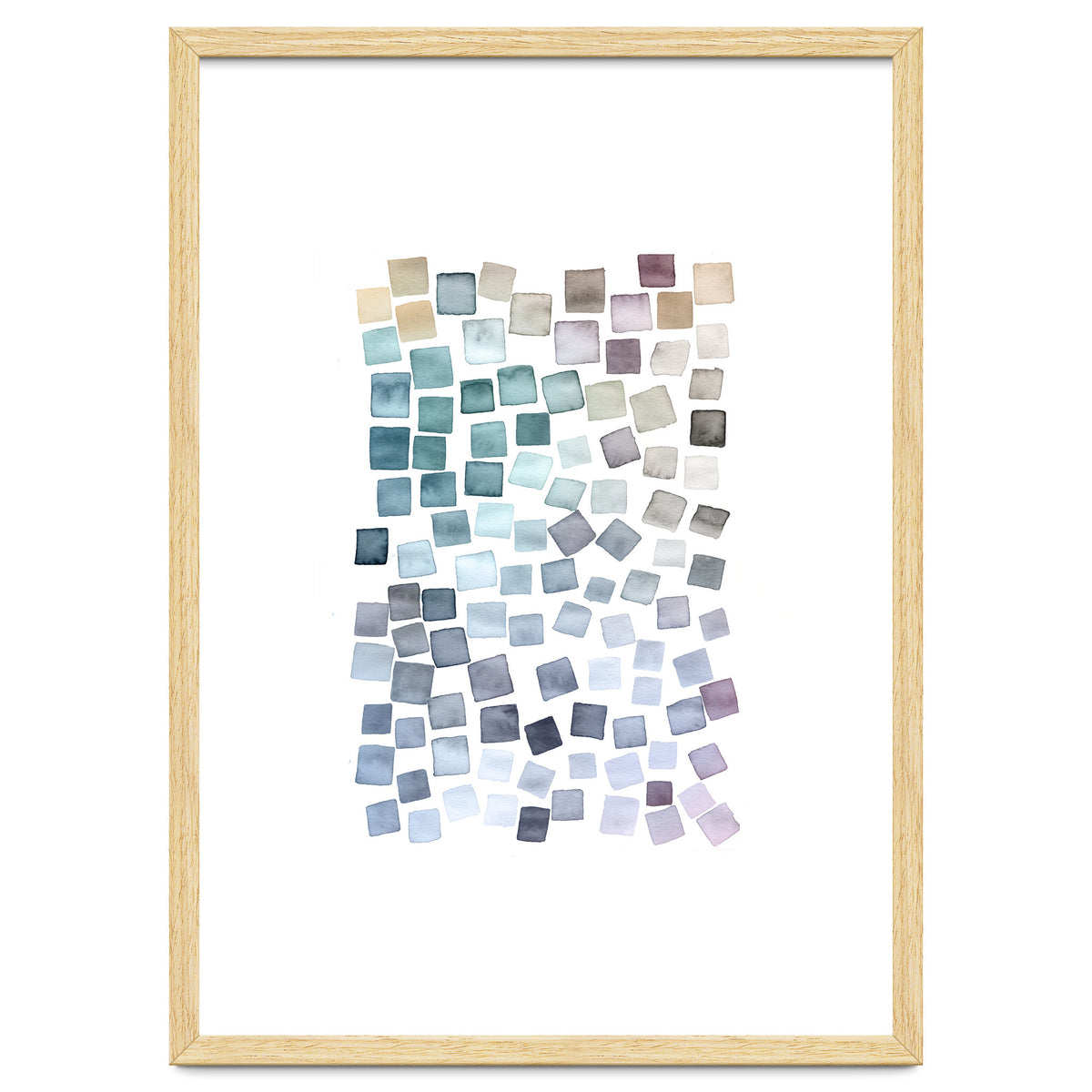 Watercolor Geometric Square Shapes Cozy