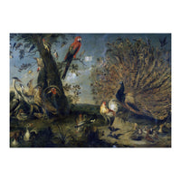 Frans Snyders / 'Concert of Birds', 1661, Flemish School, Oil on canvas, 203 cm x 334 cm, P07160. (Print Only)