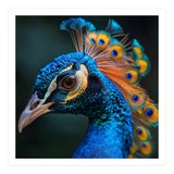 Peacock Bird Portrait Detailed Feathers Vibrant Colors (Print Only) thumbnail