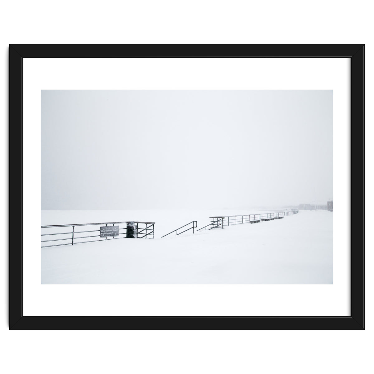 Stairs leading to the winter sea