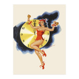 Pinup Girl Celebrating New Year (Print Only) thumbnail