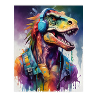 Tyrannosaurus In Headphones Music (Print Only)