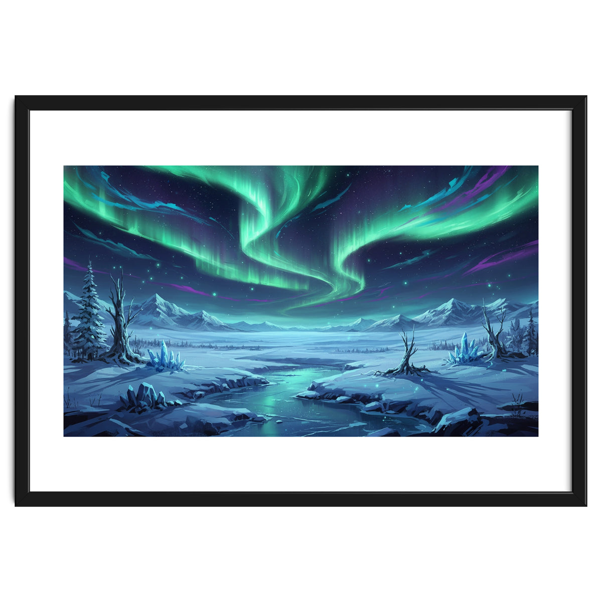 Arctic Glow: Northern Lights Winter Landscape
