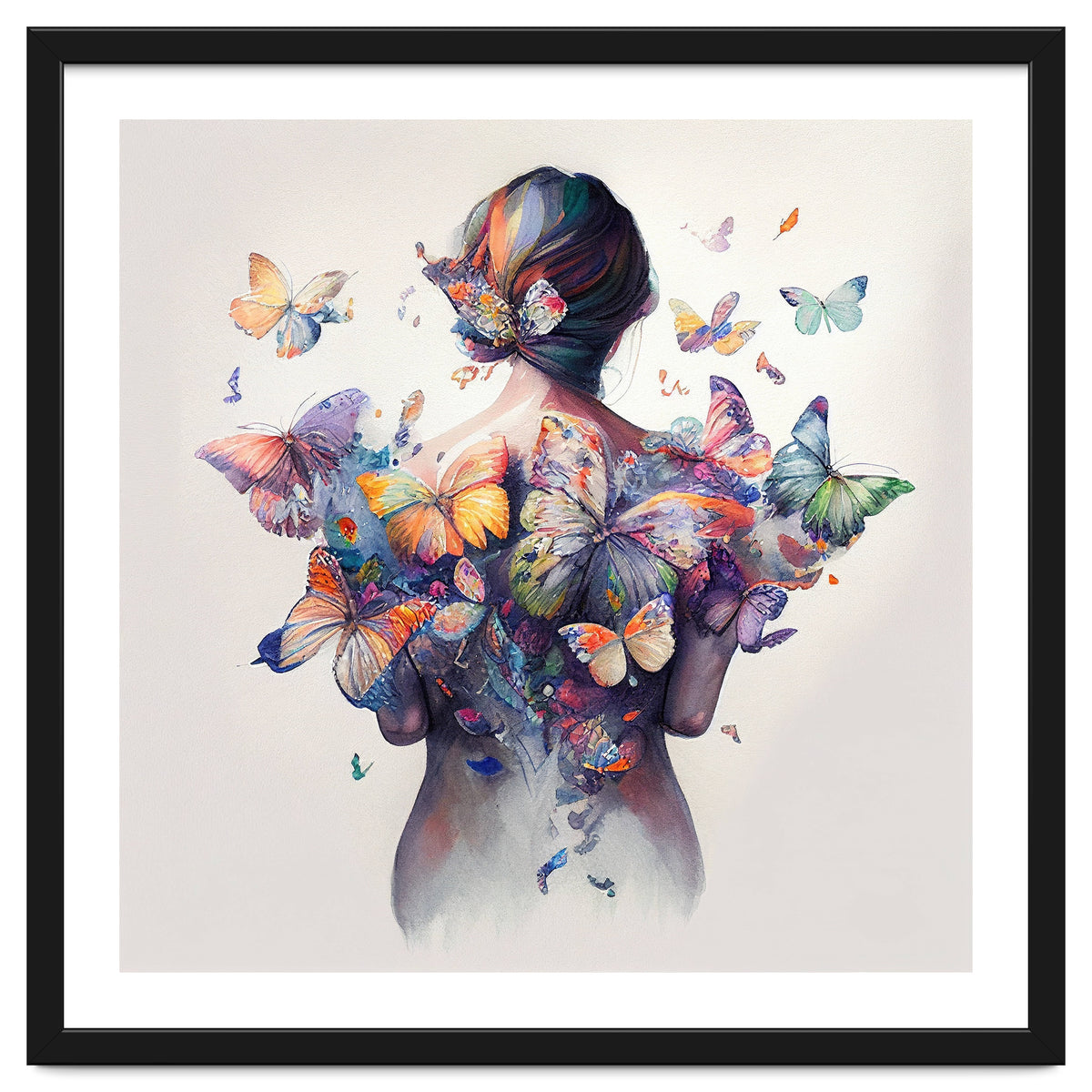 Watercolor Butterfly Embrace