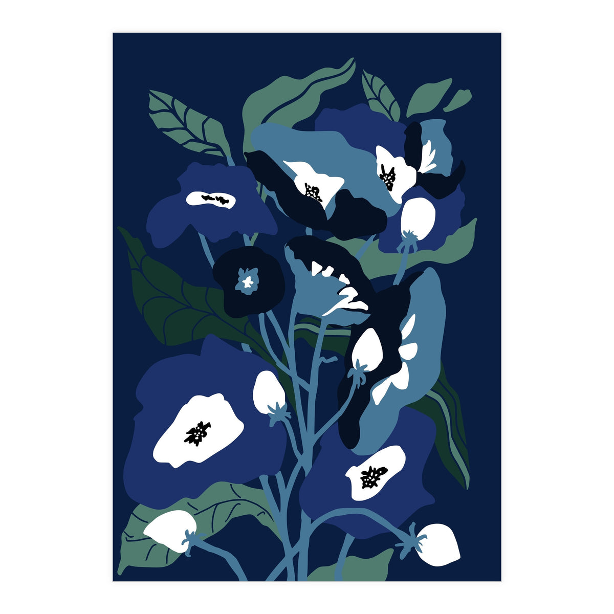 Garden Flowers at night (Print Only)