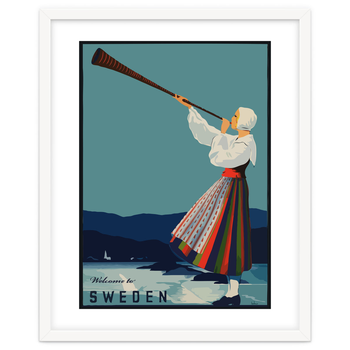 Sweden, Woman With Alp Horn