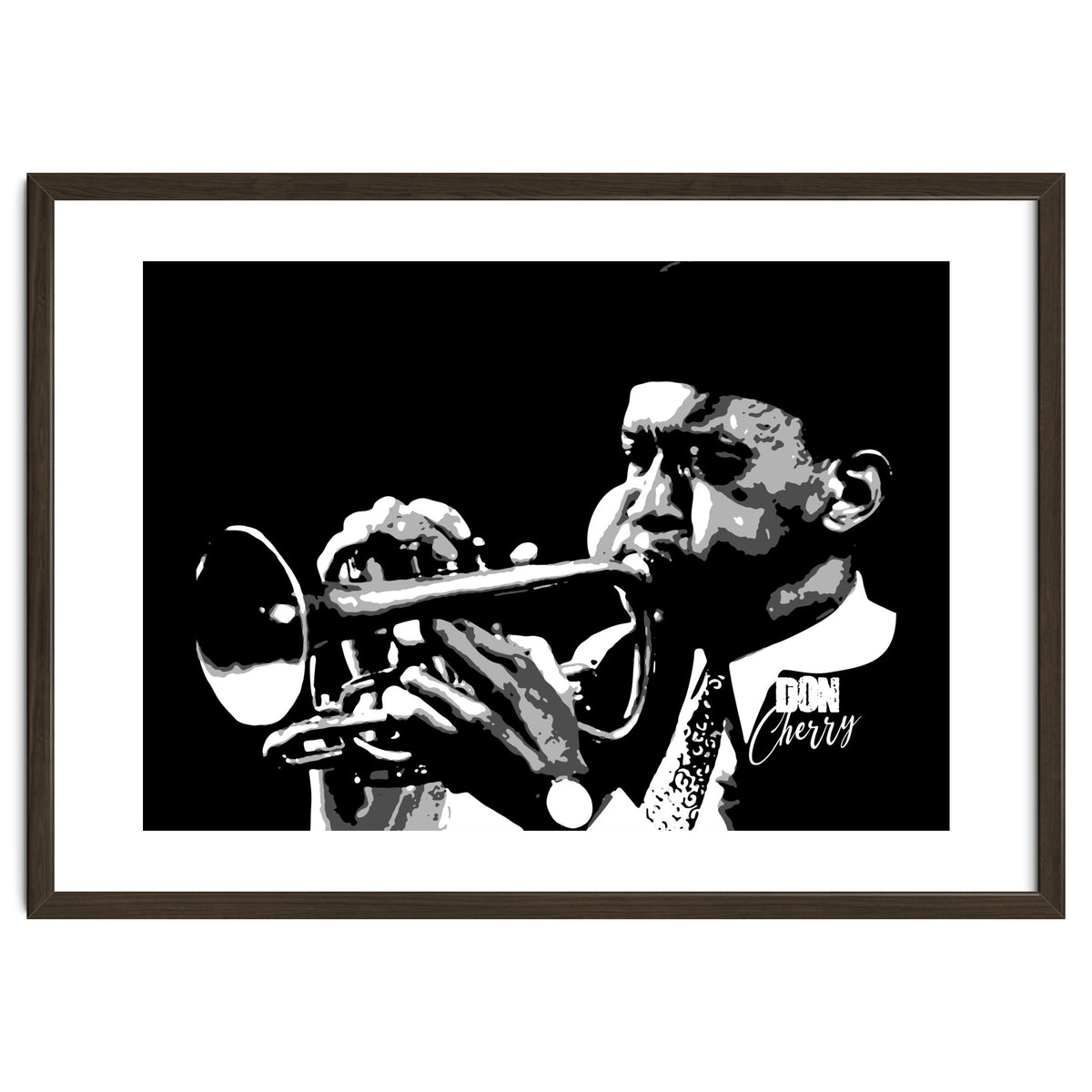 Don Cherry American Jazz Trumpeter in Grayscale